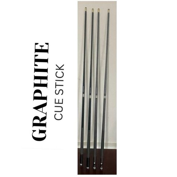 SET OF 4 PLATINUM GRAPHITE 2 PIECES 58’ POOL TABLE CUES STICKS SMOOTH PLAYING - Picture 1 of 14